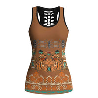 Terracotta Batik Papua-inspired Pattern Hollow Tank Top - Polynesian Pride