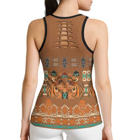 Terracotta Batik Papua-inspired Pattern Hollow Tank Top - Polynesian Pride