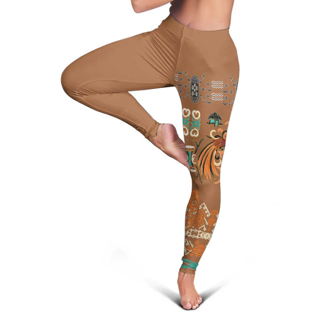 Terracotta Batik Papua-inspired Pattern Leggings - Polynesian Pride