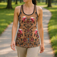 Terracotta Bird of Batik Papua Hollow Tank Top Exotic Natural Wealth of Papua - Polynesian Pride