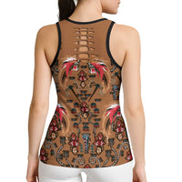 Terracotta Bird of Batik Papua Hollow Tank Top Exotic Natural Wealth of Papua - Polynesian Pride