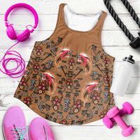 Terracotta Bird of Batik Papua Women Racerback Tank Exotic Natural Wealth of Papua - Polynesian Pride