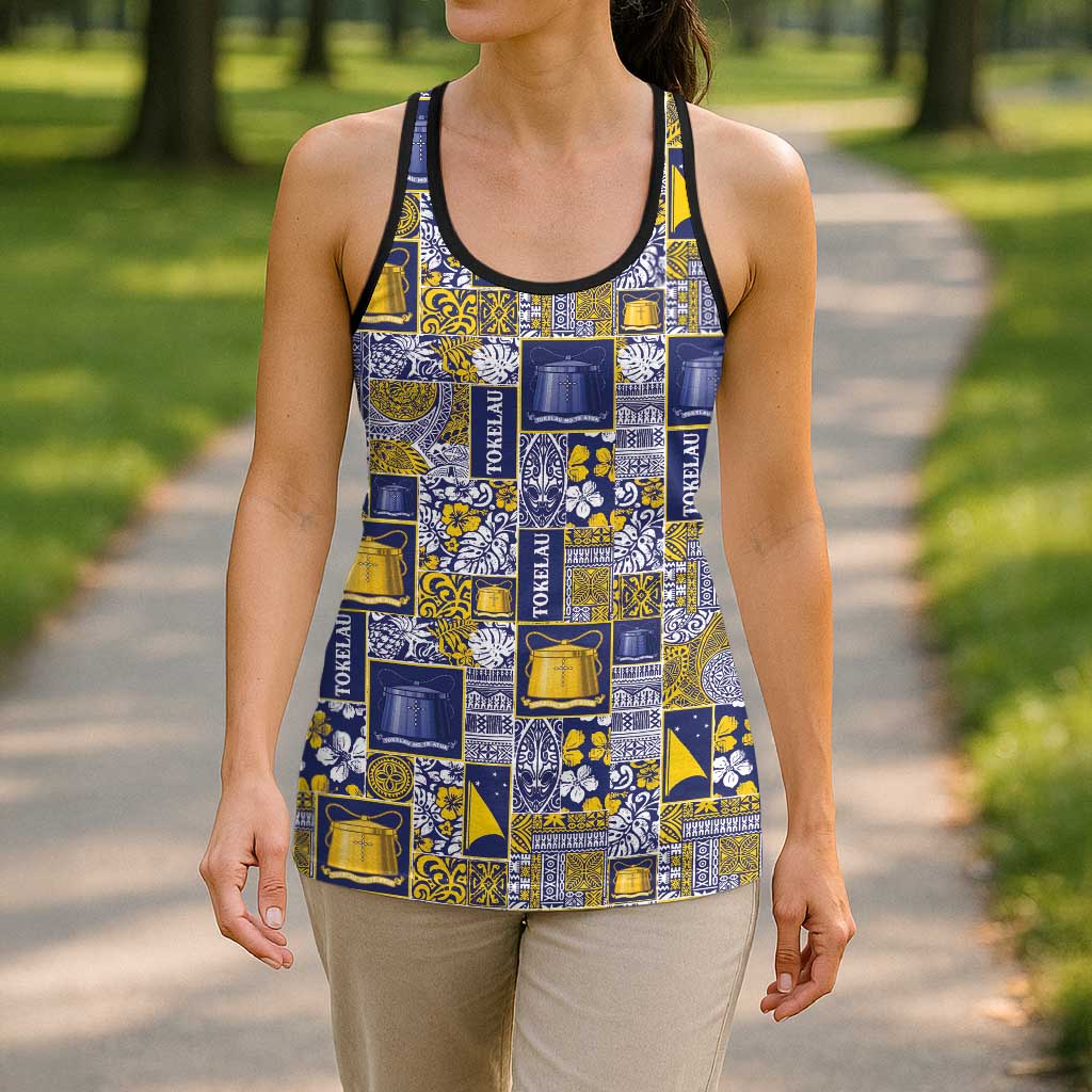 Tokelau Manuia te Kilihimahi Hollow Tank Top Pacific Patchwork Xmas Vibes - Polynesian Pride
