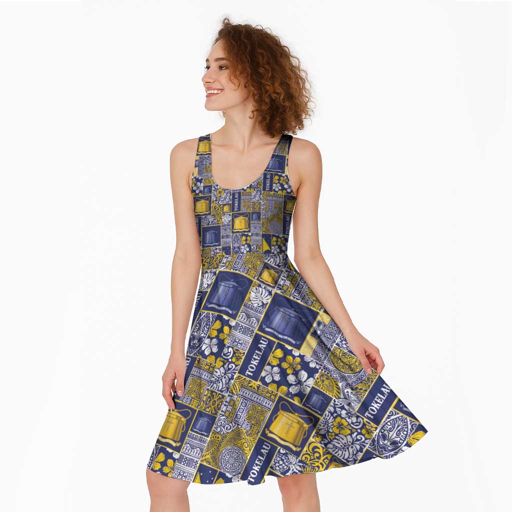Tokelau Manuia te Kilihimahi Midi Dress Pacific Patchwork Xmas Vibes - Polynesian Pride