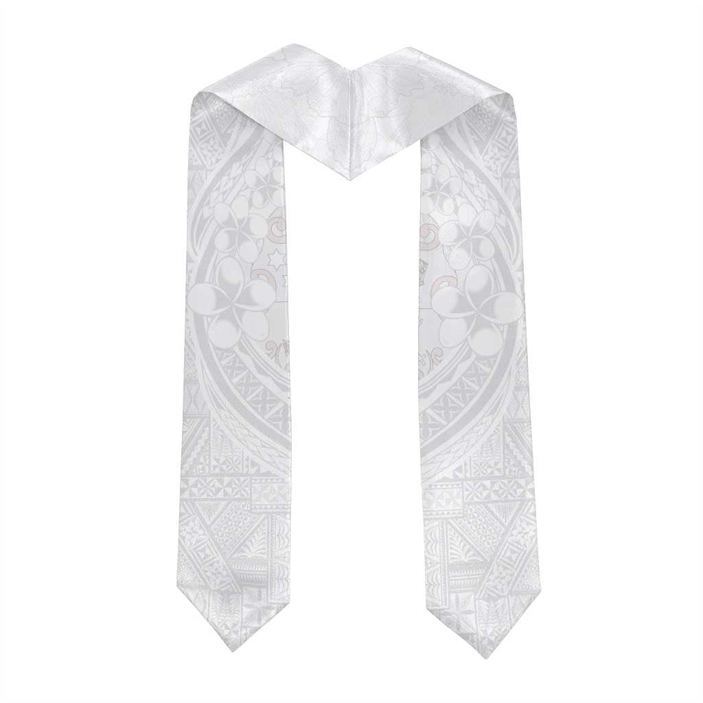 Tonga Faka Sepitema Graduation Stole Ngatu Pattern with Plumeria and Hibiscus