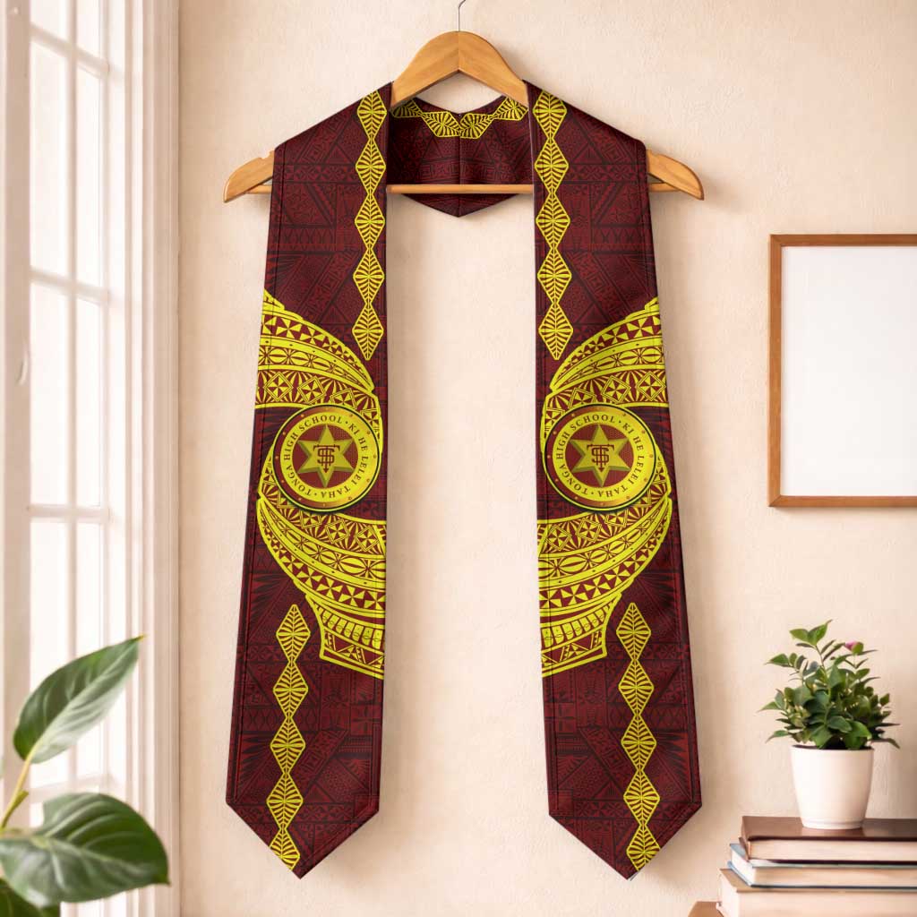 Tonga High School Graduation Stole Traditional Ngatu and Polynesian Pattern