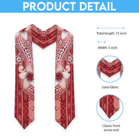 Tonga Kupesi Ngatu Graduation Stole Vintage Red Plumeria