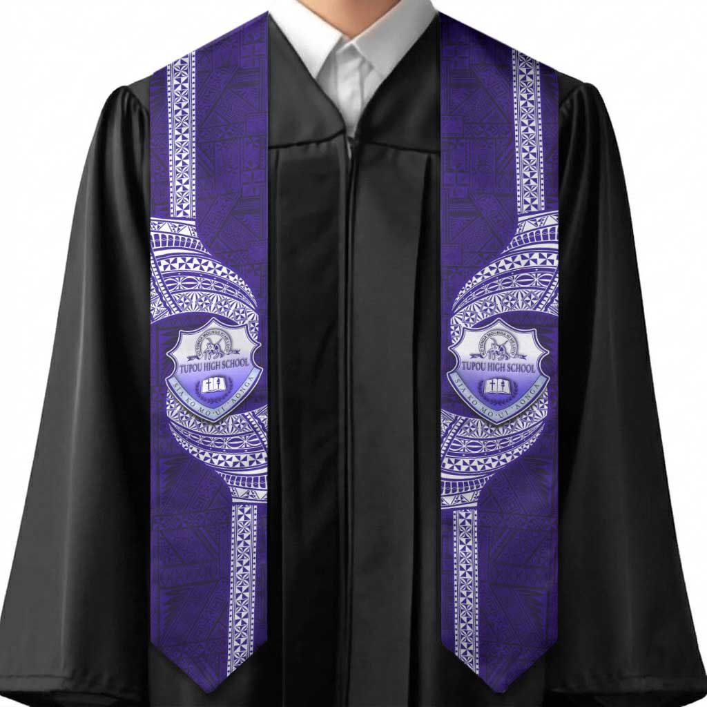 Tonga Tupou High School Graduation Stole Traditional Ngatu and Polynesian Pattern
