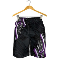 Traditional Art Hawaiian Kakau Tattoos Shorts for Men Purple Color - Polynesian Pride