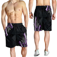 Traditional Art Hawaiian Kakau Tattoos Shorts for Men Purple Color - Polynesian Pride