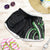Traditional Art Hawaiian Kakau Tattoos Shorts for Women Green Color LT03