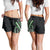 Traditional Art Hawaiian Kakau Tattoos Shorts for Women Green Color LT03