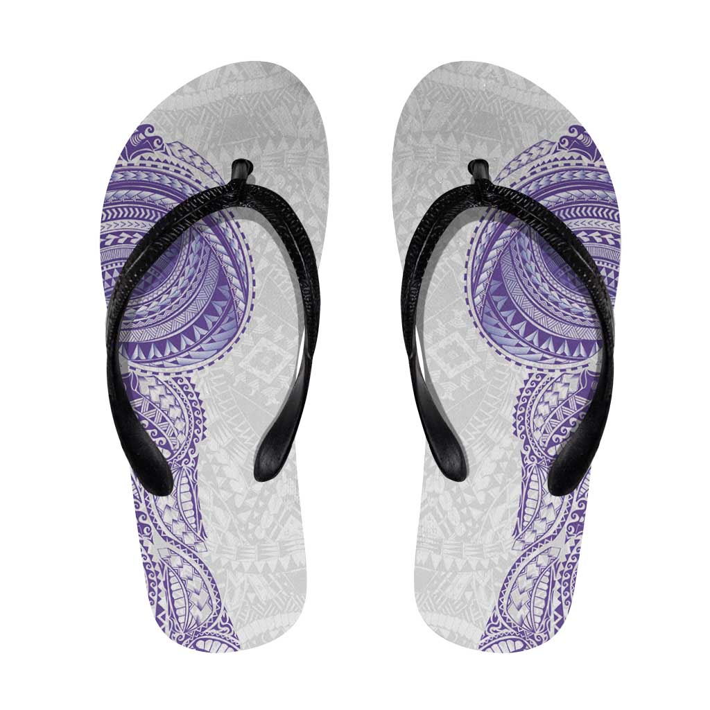 Traditional Polynesian Art Tattoos Flip Flops Purple Color - Polynesian Pride