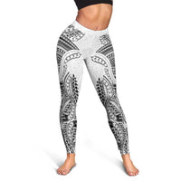 Traditional Polynesian Art Tattoos Leggings White Color - Polynesian Pride
