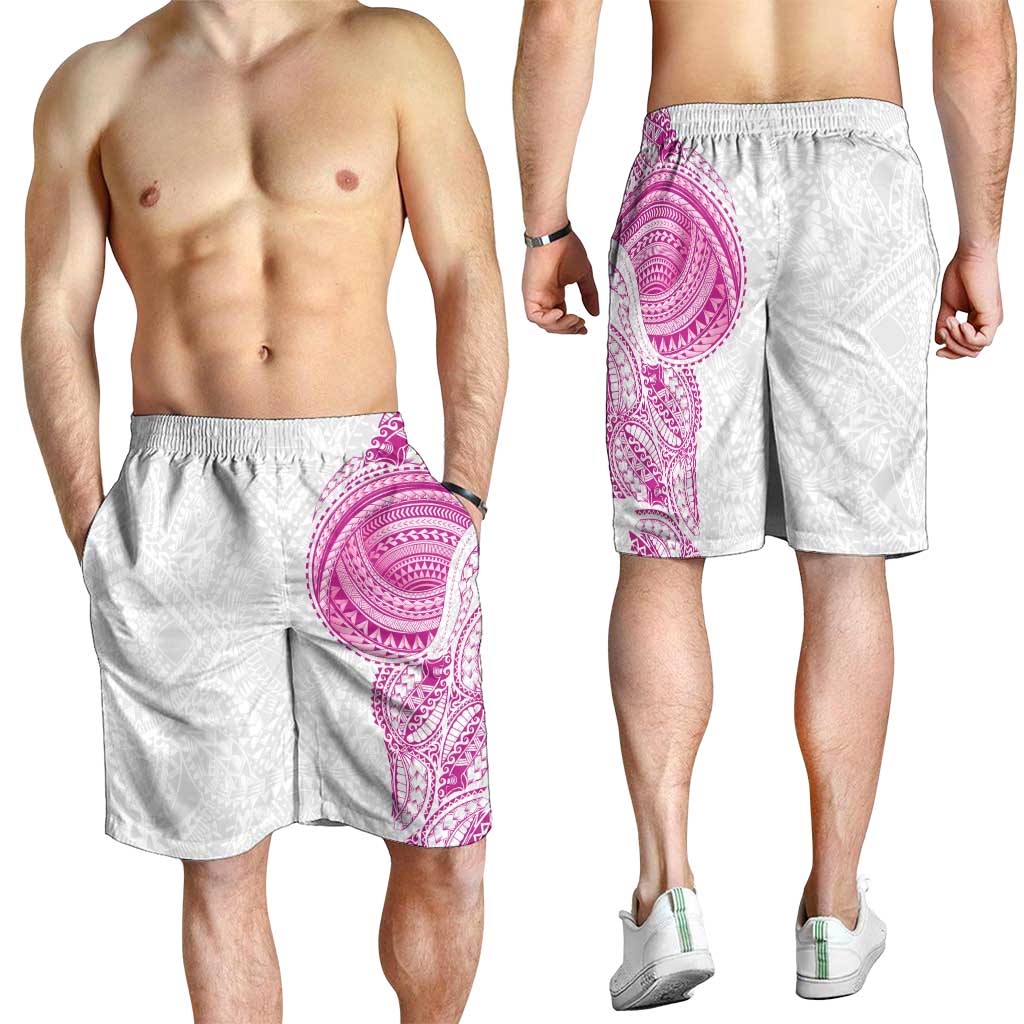 Traditional Polynesian Art Tattoos Shorts for Men Pink Color - Polynesian Pride