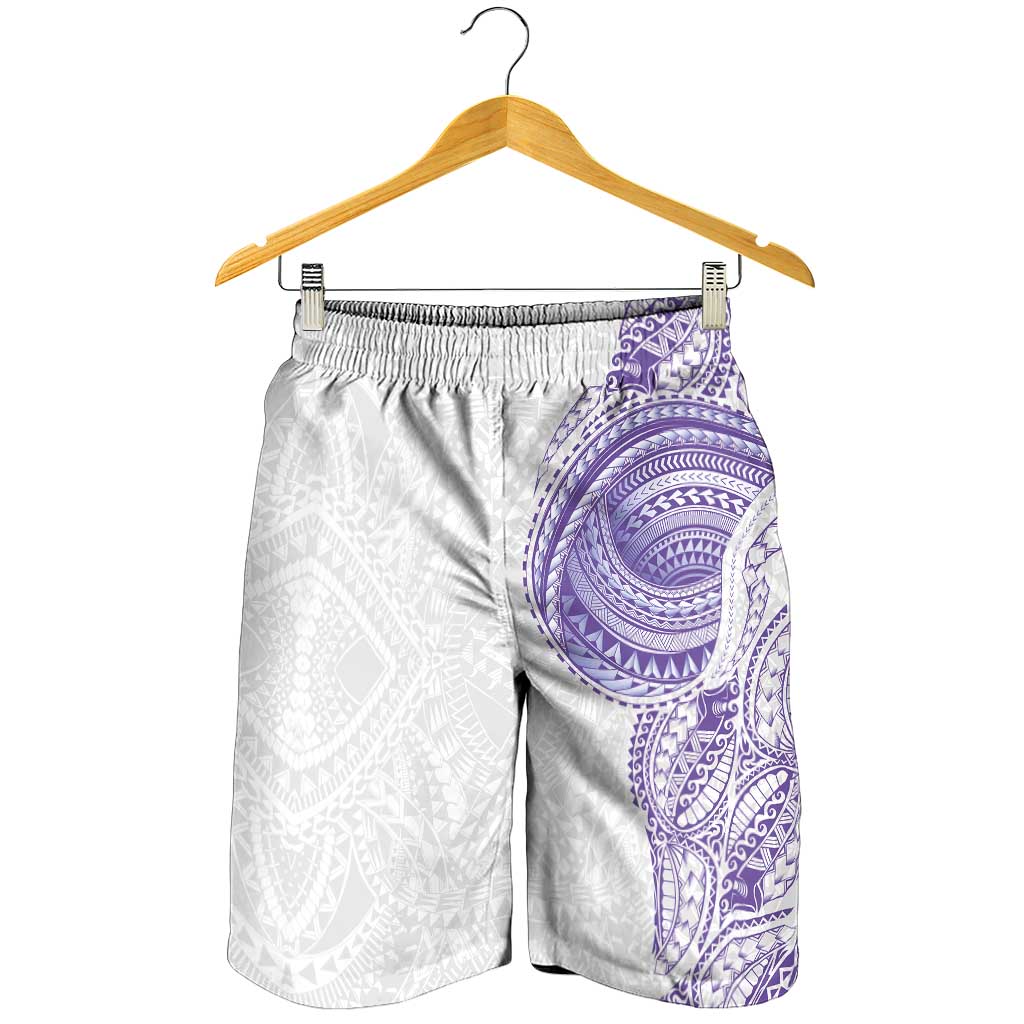Traditional Polynesian Art Tattoos Shorts for Men Purple Color - Polynesian Pride