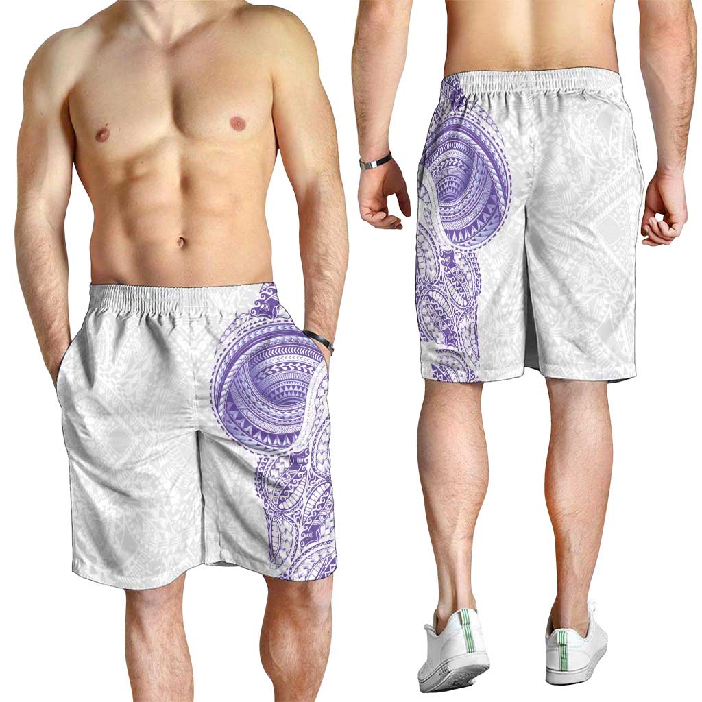 Traditional Polynesian Art Tattoos Shorts for Men Purple Color - Polynesian Pride