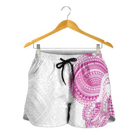 Traditional Polynesian Art Tattoos Shorts for Women Pink Color - Polynesian Pride
