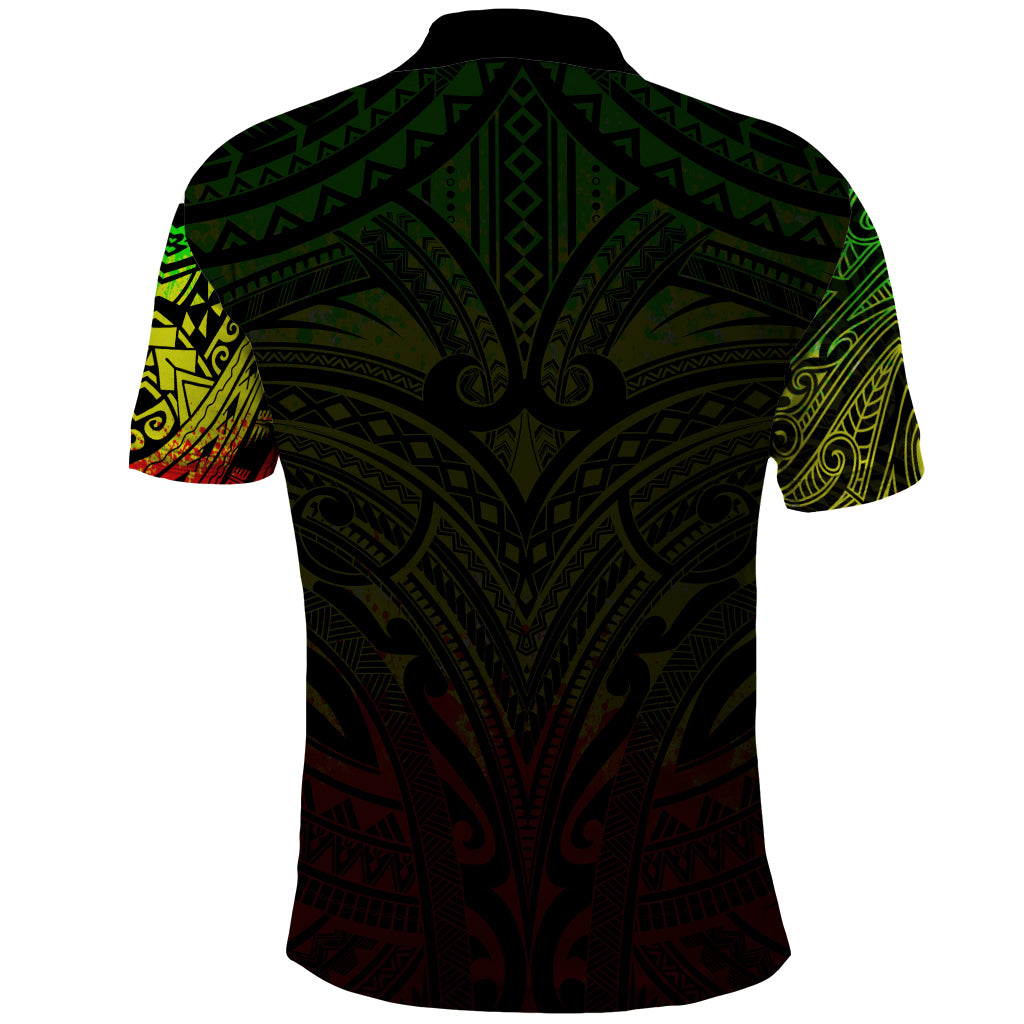 New Zealand Polo Shirt, Maori Polynesian Tattoo Reggage