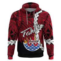 Tahiti Polynesian Hoodie Tribal Wave Tattoo Flag Style