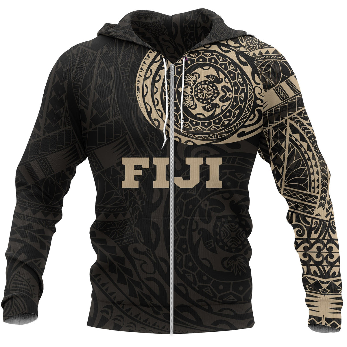 FIji Hoodie Fiji Polynesian Tattoo Style