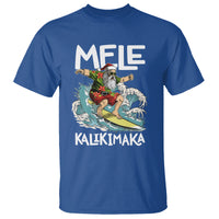 Mele Kalikimaka Tropical Hawaiian Christmas in Hawaii Surfing Santa T Shirt TS02 Royal Blue - Polynesian Pride