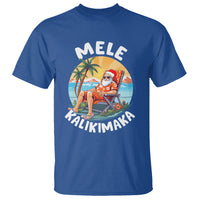 Mele Kalikimaka Tropical Hawaiian Christmas in Hawaii Sunbath Santa T Shirt TS02 Royal Blue - Polynesian Pride