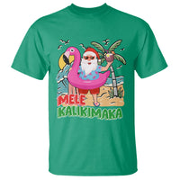 Mele Kalikimaka Tropical Hawaiian Christmas in Hawaii Beach Santa T Shirt TS02 Irish Green - Polynesian Pride