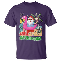 Mele Kalikimaka Tropical Hawaiian Christmas in Hawaii Beach Santa T Shirt TS02 Purple - Polynesian Pride