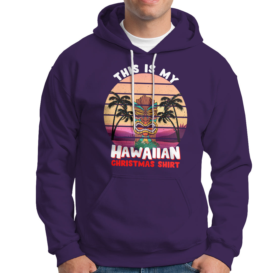 This Is My Hawaiian Christmas Shirt Retro Tropical Xmas Hawaii Tiki Hoodie TS02 Purple - Polynesian Pride