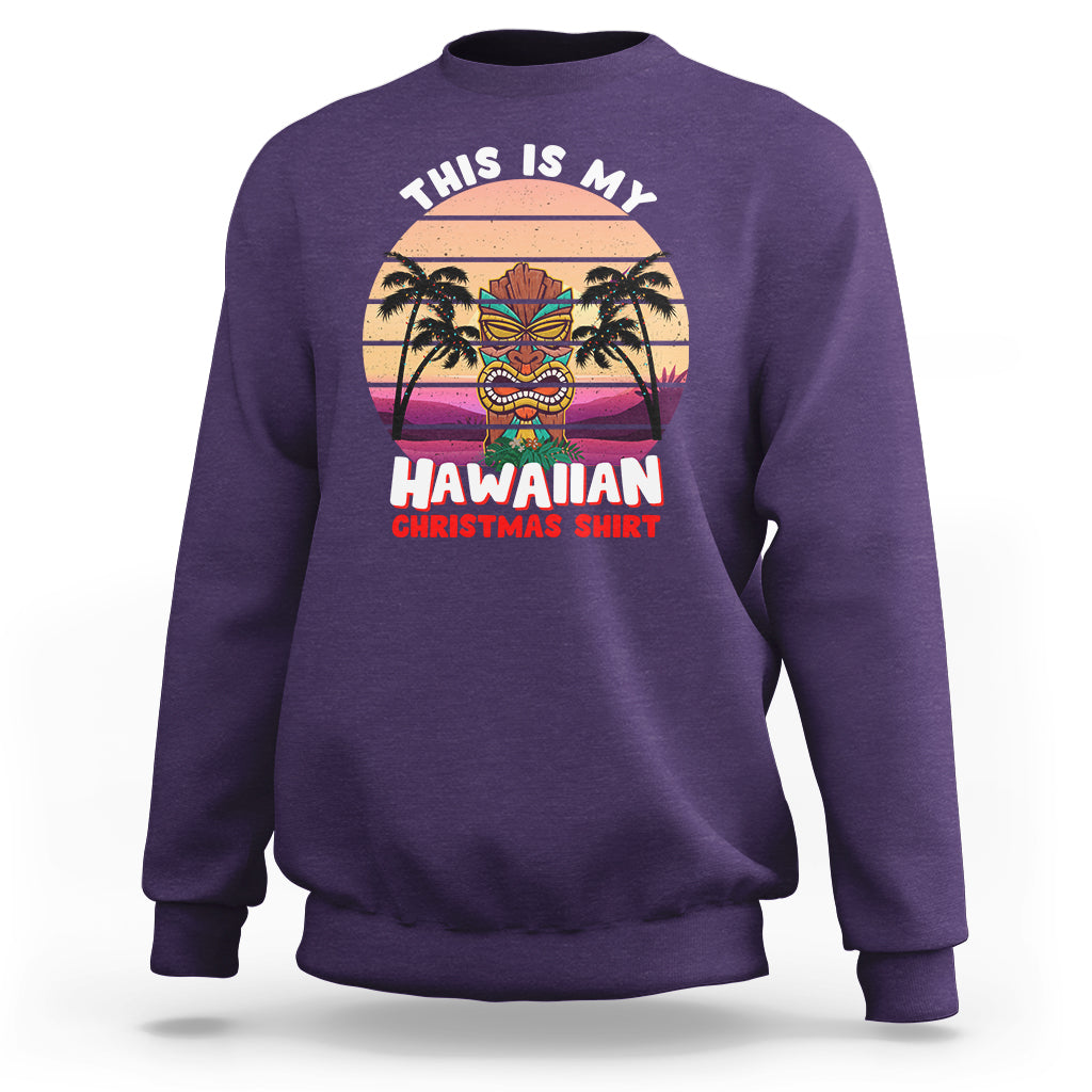 This Is My Hawaiian Christmas Shirt Retro Tropical Xmas Hawaii Tiki Sweatshirt TS02 Purple - Polynesian Pride
