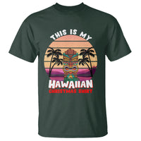 This Is My Hawaiian Christmas Shirt Retro Tropical Xmas Hawaii Tiki T Shirt TS02 Dark Forest Green - Polynesian Pride