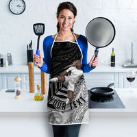 Personalized New Zealand Football Apron Kiwi Mascot with Silver Fern - Maori Tribal Tattoo Art