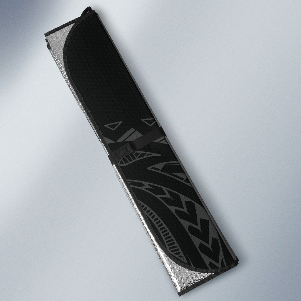 Personalized New Zealand Football Auto Sun Shade Kiwi Mascot with Silver Fern - Maori Tribal Tattoo Art