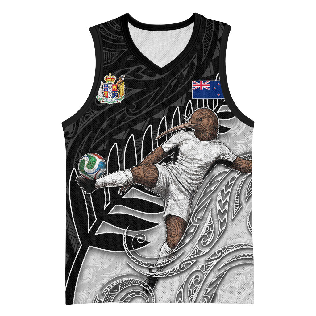 Personalized New Zealand Football Basketball Jersey Kiwi Mascot with Silver Fern - Maori Tribal Tattoo Art