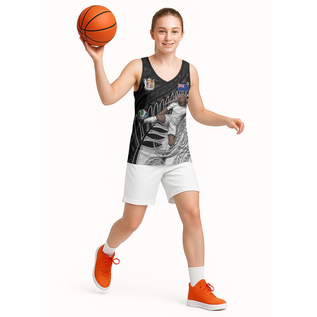 Personalized New Zealand Football Basketball Jersey Kiwi Mascot with Silver Fern - Maori Tribal Tattoo Art