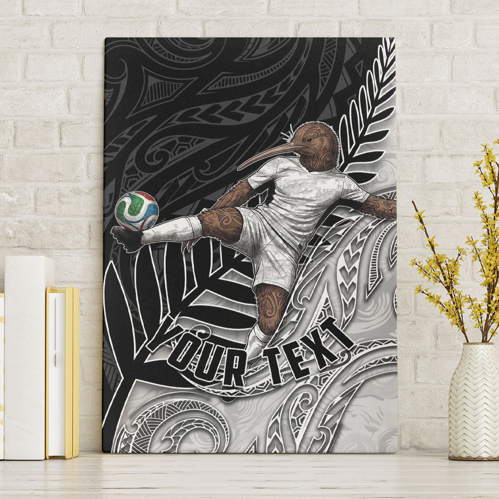 Personalized New Zealand Football Canvas Wall Art Kiwi Mascot with Silver Fern - Maori Tribal Tattoo Art