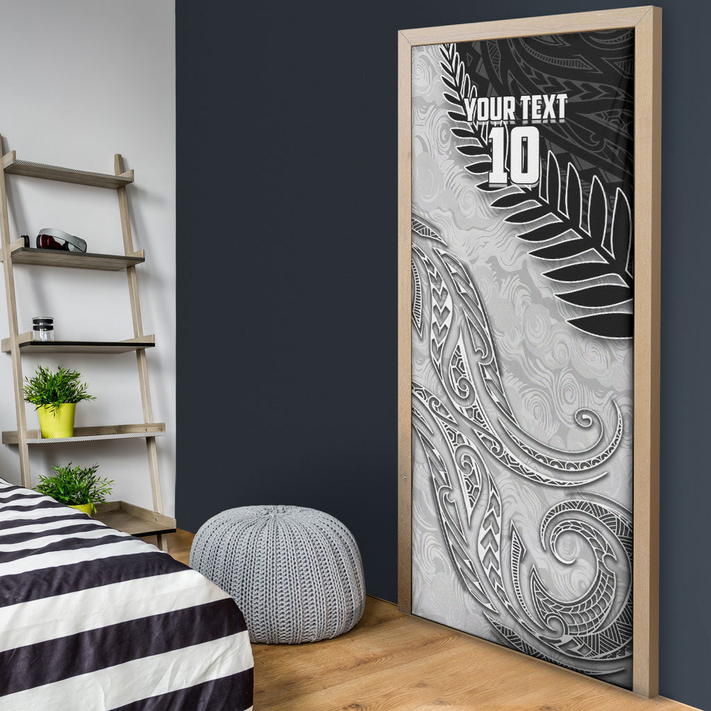 Personalized New Zealand Football Door Cover Kiwi Mascot with Silver Fern - Maori Tribal Tattoo Art