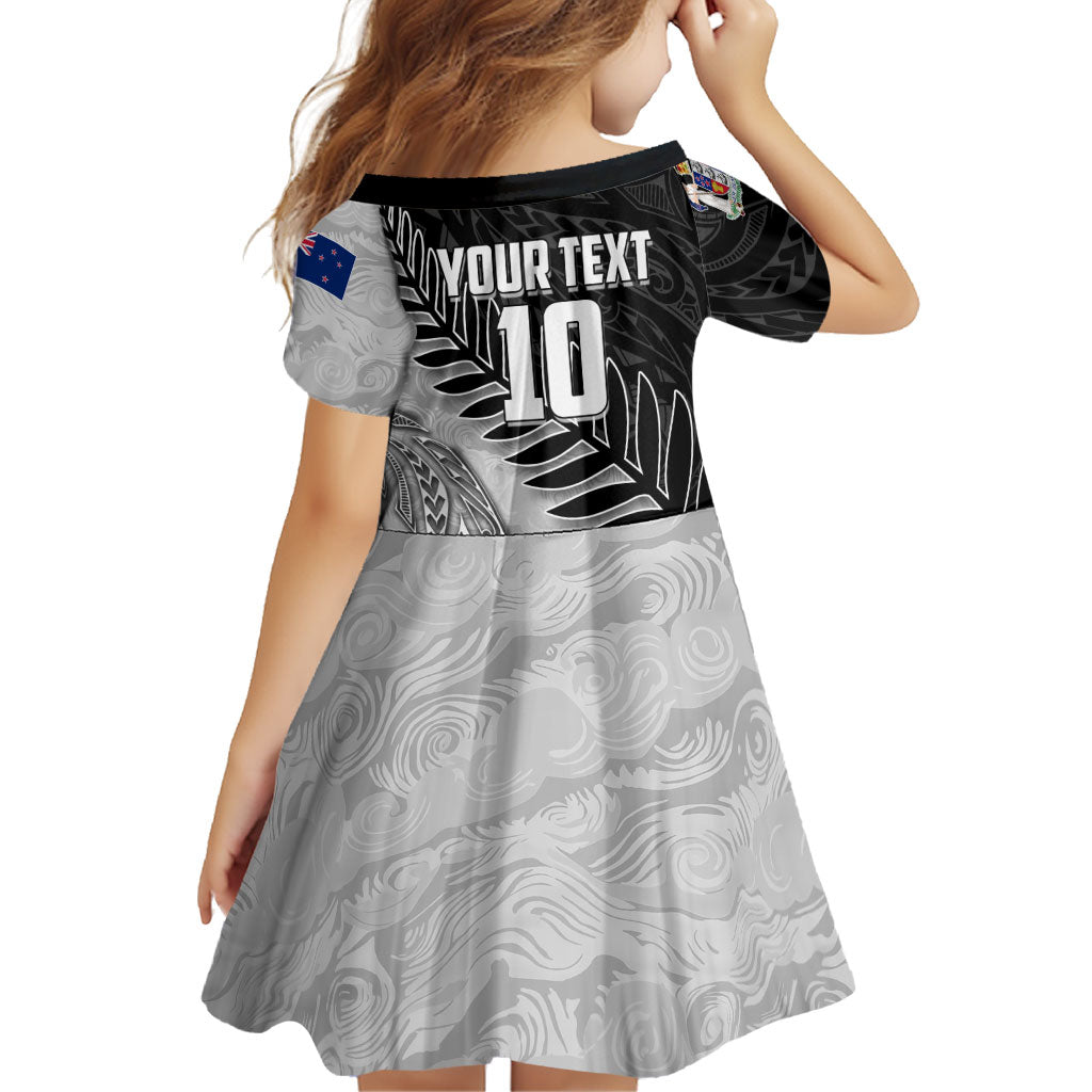 Personalized New Zealand Football Family Matching Mermaid Dress and Hawaiian Shirt Kiwi Mascot with Silver Fern - Maori Tribal Tattoo Art