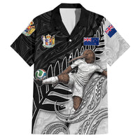 Personalized New Zealand Football Family Matching Puletasi and Hawaiian Shirt Kiwi Mascot with Silver Fern - Maori Tribal Tattoo Art