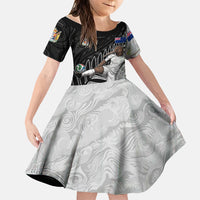 Personalized New Zealand Football Family Matching Tank Maxi Dress and Hawaiian Shirt Kiwi Mascot with Silver Fern - Maori Tribal Tattoo Art