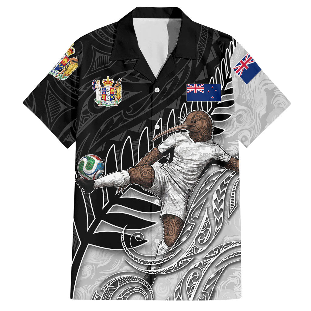 Personalized New Zealand Football Hawaiian Shirt Kiwi Mascot with Silver Fern - Maori Tribal Tattoo Art
