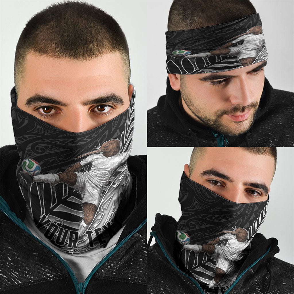 Personalized New Zealand Football Neck Gaiter Kiwi Mascot with Silver Fern - Maori Tribal Tattoo Art