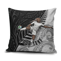 Personalized New Zealand Football Pillow Cover Kiwi Mascot with Silver Fern - Maori Tribal Tattoo Art