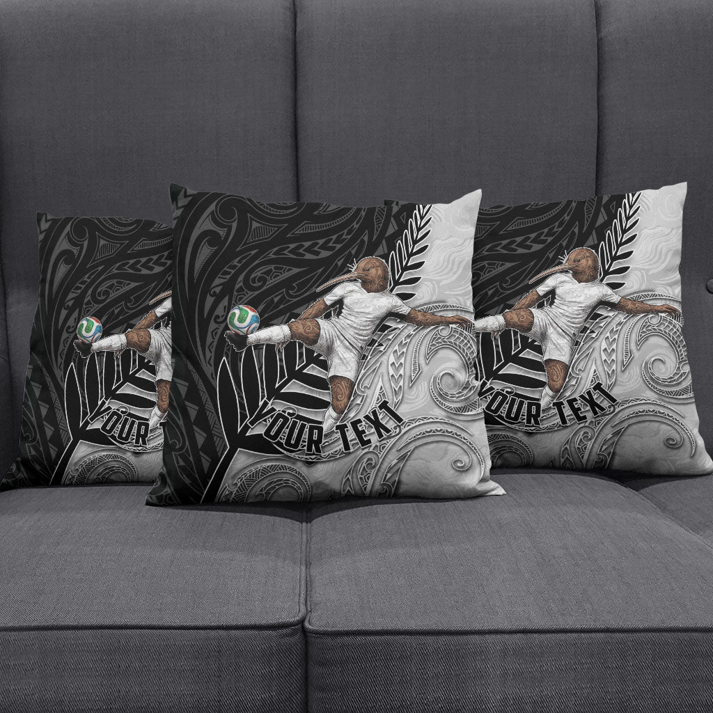 Personalized New Zealand Football Pillow Cover Kiwi Mascot with Silver Fern - Maori Tribal Tattoo Art
