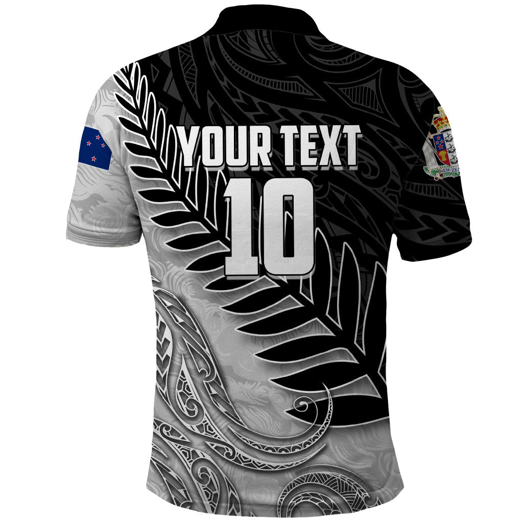 Personalized New Zealand Football Polo Shirt Kiwi Mascot with Silver Fern - Maori Tribal Tattoo Art