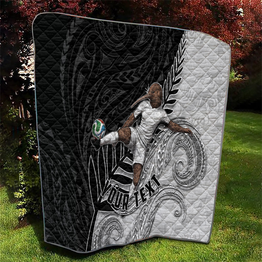 Personalized New Zealand Football Quilt Kiwi Mascot with Silver Fern - Maori Tribal Tattoo Art