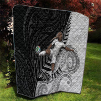 Personalized New Zealand Football Quilt Kiwi Mascot with Silver Fern - Maori Tribal Tattoo Art