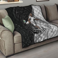 Personalized New Zealand Football Quilt Kiwi Mascot with Silver Fern - Maori Tribal Tattoo Art