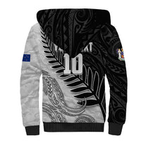 Personalized New Zealand Football Sherpa Hoodie Kiwi Mascot with Silver Fern - Maori Tribal Tattoo Art TS04 - Polynesian Pride